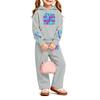 Girls' Print Hoodie and Sweatpants Set, 2-Piece Outfit for Casual Wear