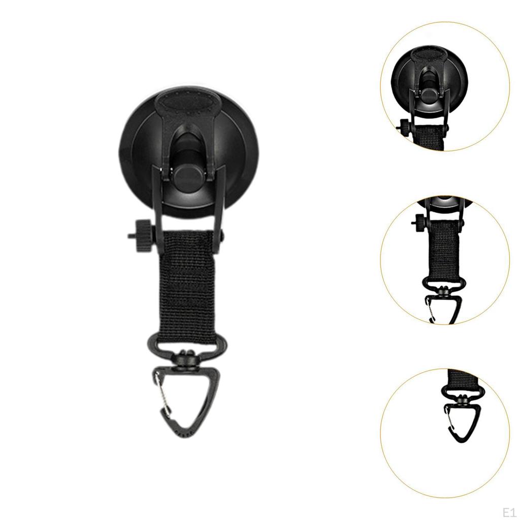 4x Suction Cup Hooks with Securing Hook 360° Rotatable Reusable Wall Camp Accessories Tent