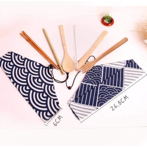 SITEDAN Chopstick Cases, Cutlery Storage Bags (10-Pack), Portable, Can Also Be Used As a Chopstick Holder or Fan Case, Linen Pouch, Fabric Wrap, Cute