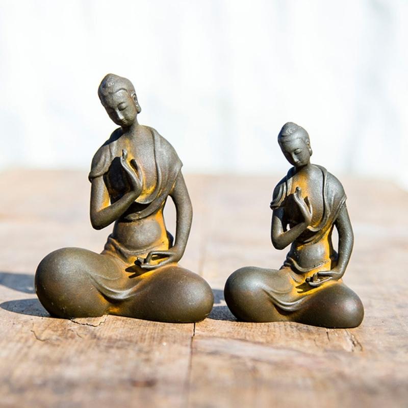 Outdoor Sitting Buddhism Statue Meditating Carving Statue Buddhism Sculpture for Peaceful Home and Garden Decoration