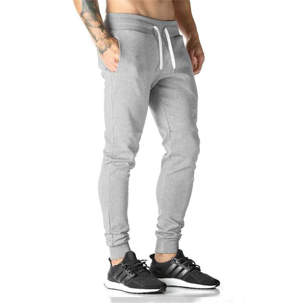 MANATSULIFE Training Gym Jogger Fitness Slim Sweatpants Light Men's Pants, Pants, (M, Gray)