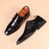 Men'S Casual Business Leather Shoes Men Classic Retro Monk Shoe Dress Office Mens Slip-On Outdoor Wedding Party Flats New