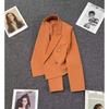 Blazers Cortos Ropa de Mujer Combinación Perfecta Chic Coreano Doble Botonadura Abrigo de Traje Ropa de Oficina para Señoras