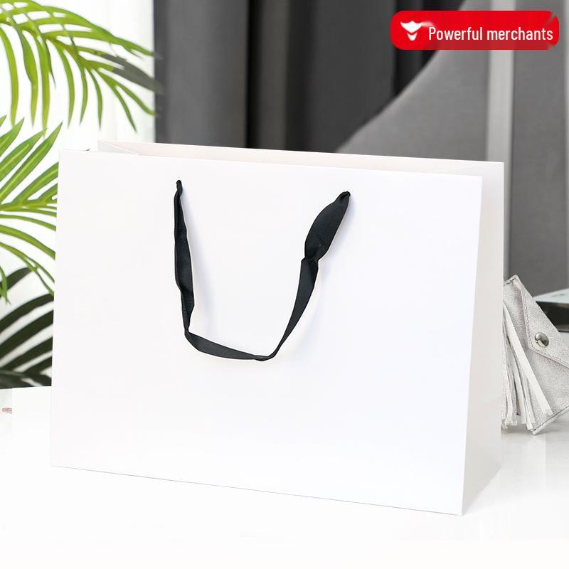 Custom Logo White Cardboard Shopping and Gift Bag