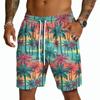 Pantalones Cortos Casuales para Hombre con Estampado Hawaiano y Cordón, Ligeros de Secado Rápido con Entrepierna de 5 Pulgadas para Vacaciones de Verano