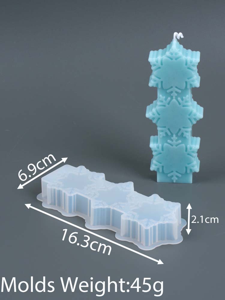 

Christmas Snowflake Candle Mold DIY Aromath Candles Soap Silicone Molds Plaster Resin Craft Gifts Making Home Xmas Party Decor