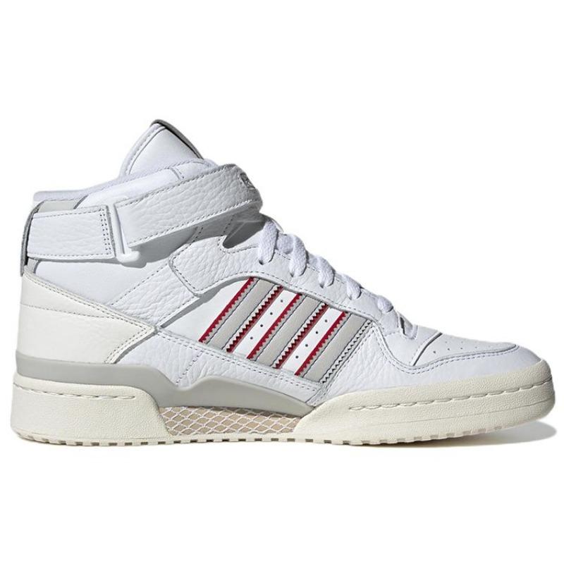 adidas Forum Mid Weiß Grau Rot Herren Sneaker Wolkenweiß Grau-Eins Blau H03434