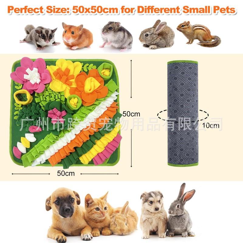 Interactive Scenting Mat Rabbits Small Pets - Foraging Toy Slow Feeding Stress Relief Non-Slip Washable