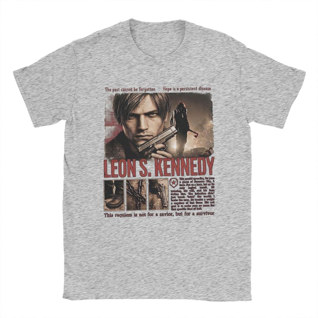 Handsome Unisex Leon Kennedy Gamer Fans Art TShirt Summer  Cotton T Shirts For Unisexs Popular Pattern Tee Shirt ShortSleeve