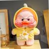 30cm Charming Cafe Pink Duck Stuffed Plush Animals Toy Wear Goggles and Hoodie Soft Doll Girl Birthday Creative Gift for Girls