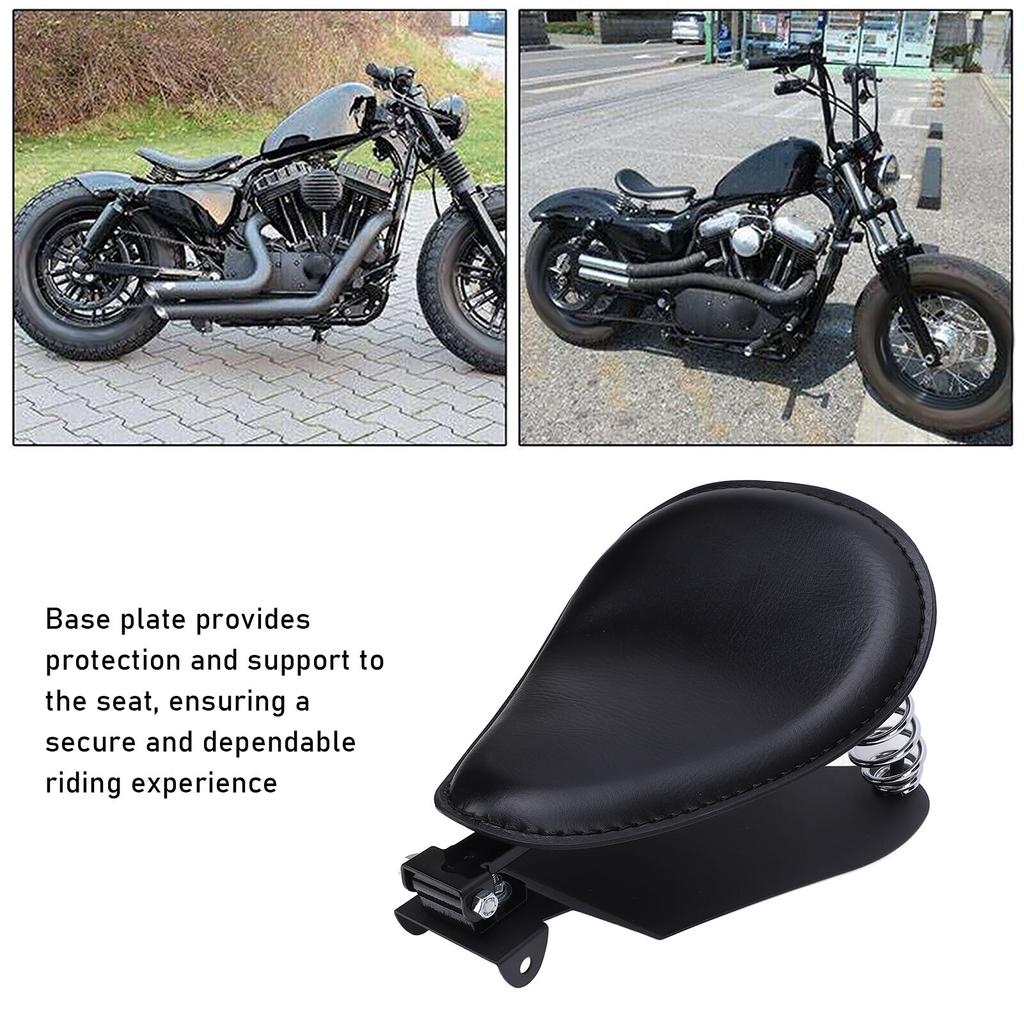 Motorradsitz Motorradsitz mit Federhalterungs-Kit Kunstleder Starke Unterstützung Passend für Retro-Motorrad