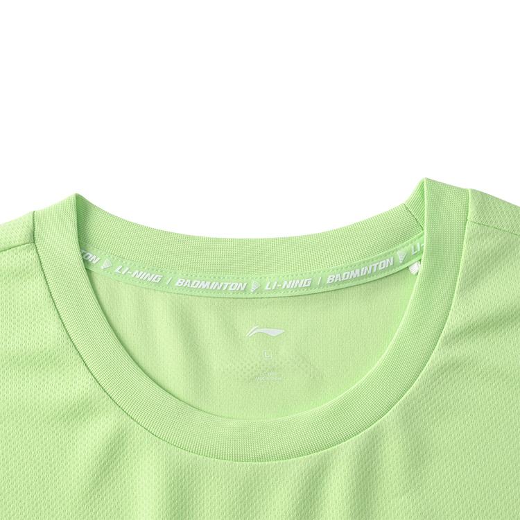 Li Ning Badminton Series Creative Logo Classic Breathable Vitality Fashion Casual Daily Sports Short Sleeve T-Shirt Unisex Tops Sky-Green ATSV627-3