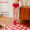 Women's New Year Red High-Waist Antibacterial Cotton Underwear & Socks Gift Set