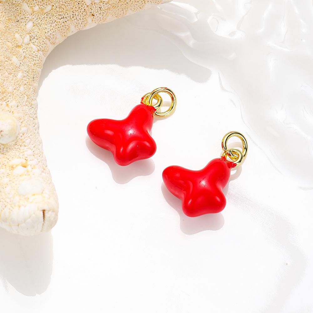 Nische frischer roter Öltropfen Liebe Schmetterling Stern Anhänger Halskette Schmuck DIY Zubehör Anhänger handgefertigte Materialien