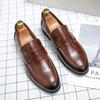 Simple Formal Leather Shoes Men's Versatile Men's Casual Wind Green One-pedal Trendy Hairstyle