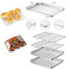 Stainless Steel 4pcs Baking Tray Rack Bbq Roaster Oven Cooling Rack Square Sheet