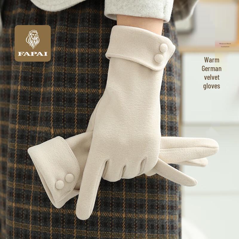 

Женские теплые перчатки из термобархата