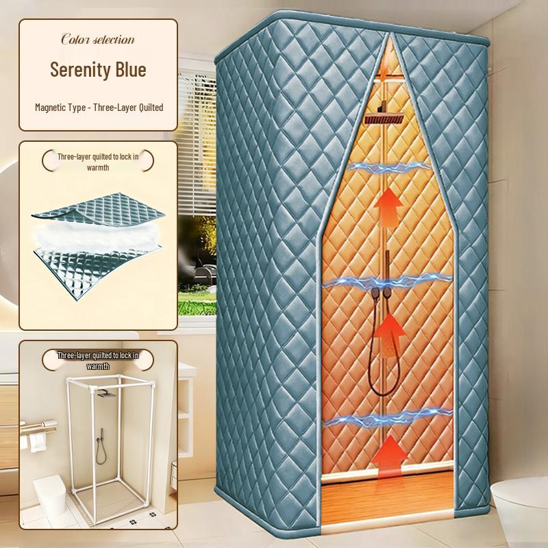 Tenda de Cortina de Chuveiro Impermeável à Prova de Inverno: Espesso, Quente, Sem Instalação Necessária para Banheiros Rurais Frios