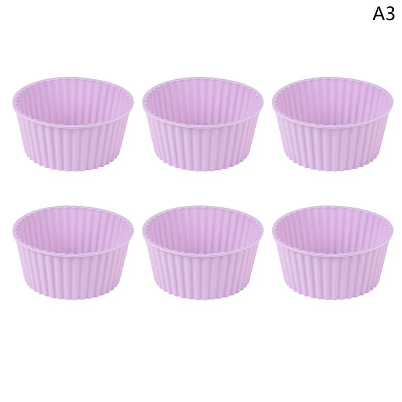 6 buc silicon tort mucegai rotund Muffin Cupcake copt mucegai Air Fryer bol reutilizabil Diy tort decorare instrumente bucătărie copt mucegai