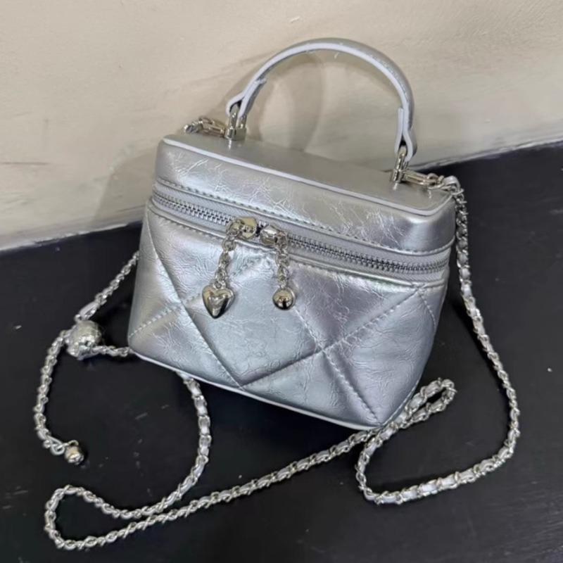 Portable Box Bag Small and Versatile Classic Rhombus Chain Bag Simple Texture Shoulder Messenger Bag