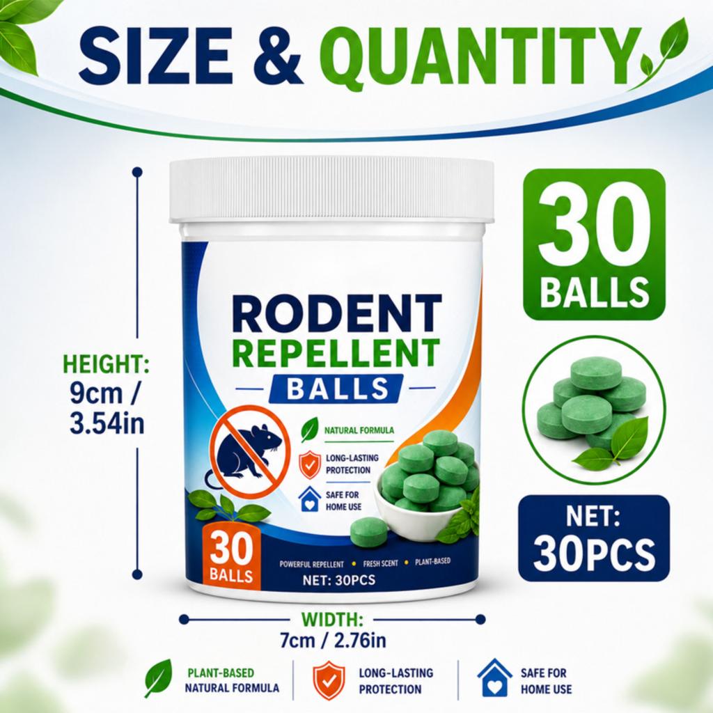 Palline Repellenti per Roditori Formula Naturale per Protezione a Lunga Durata Palline Profumate a Base Vegetale per Uso Domestico Confezione da 30 Pezzi