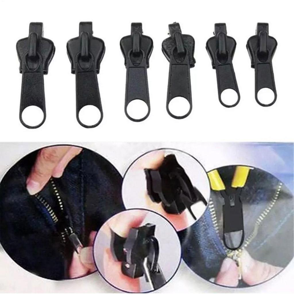 6pcs Zipper Repair Kit Sturdy Zip Fixer Heavy Duty Zipper Head Accessories Multifunctional Detachable Zip Slider Repair Kit