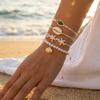 5Pcs Bohemian Shell Pearl Bracelets Set for Women Fashion Gold Color Evil Eye Charm Multilayer Bangles Summer Beach Jewelry Gift