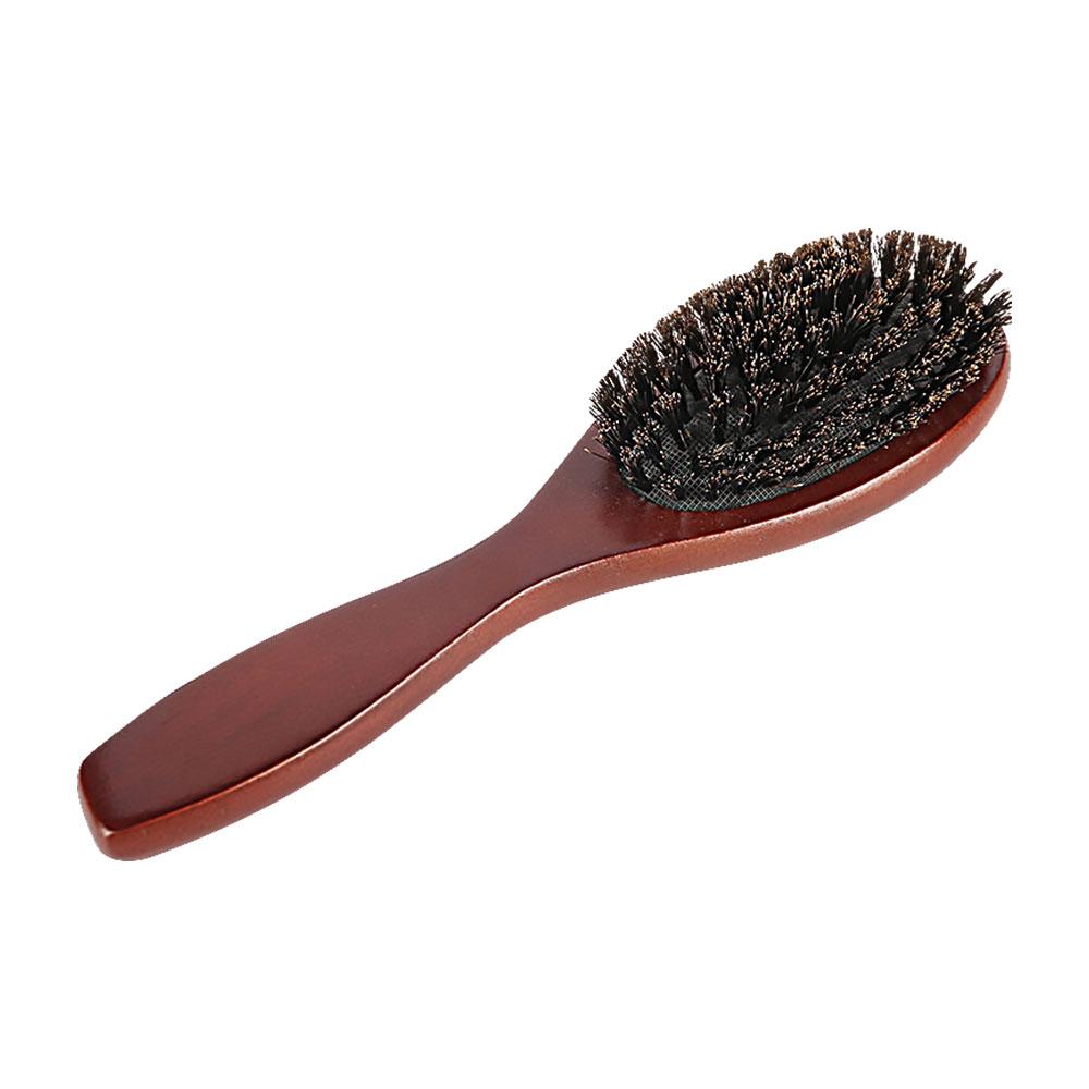 Natürliche Wildschweinborsten Bürste Kamm Antistatisch Oval Friseur Haarstyling Kamm Holz Damen Haarbürste