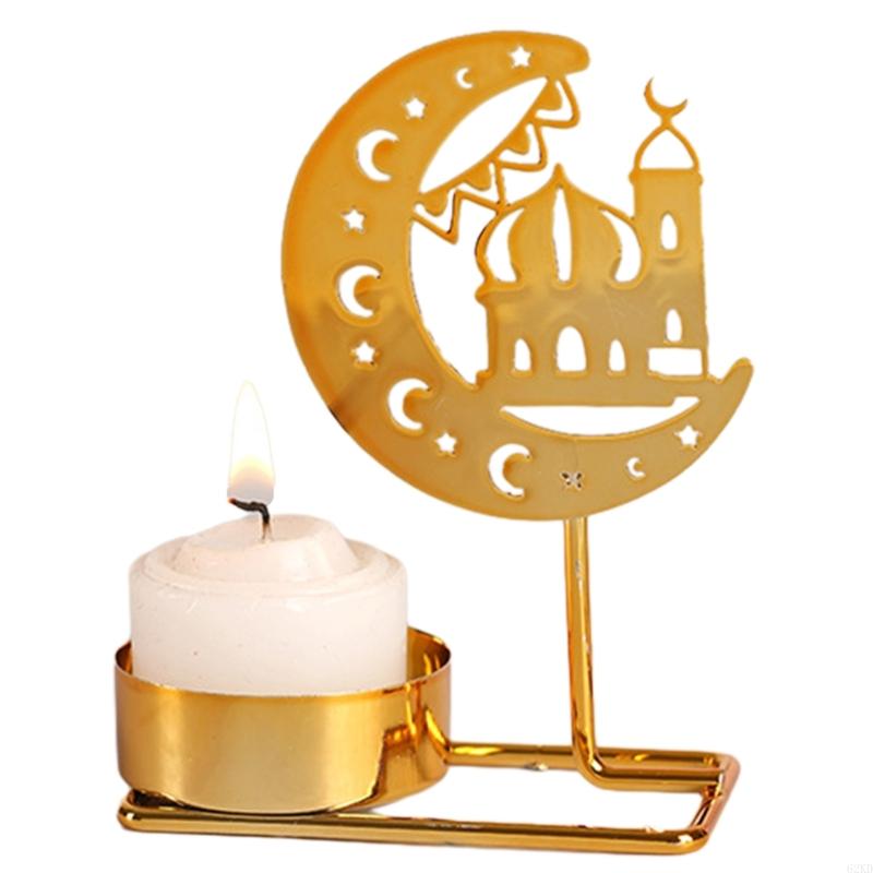 62KD Eid Decoration Moon Castle Butterfly Iron Holder for Table Centerpieces Metal Candlestick Stand Party Gift