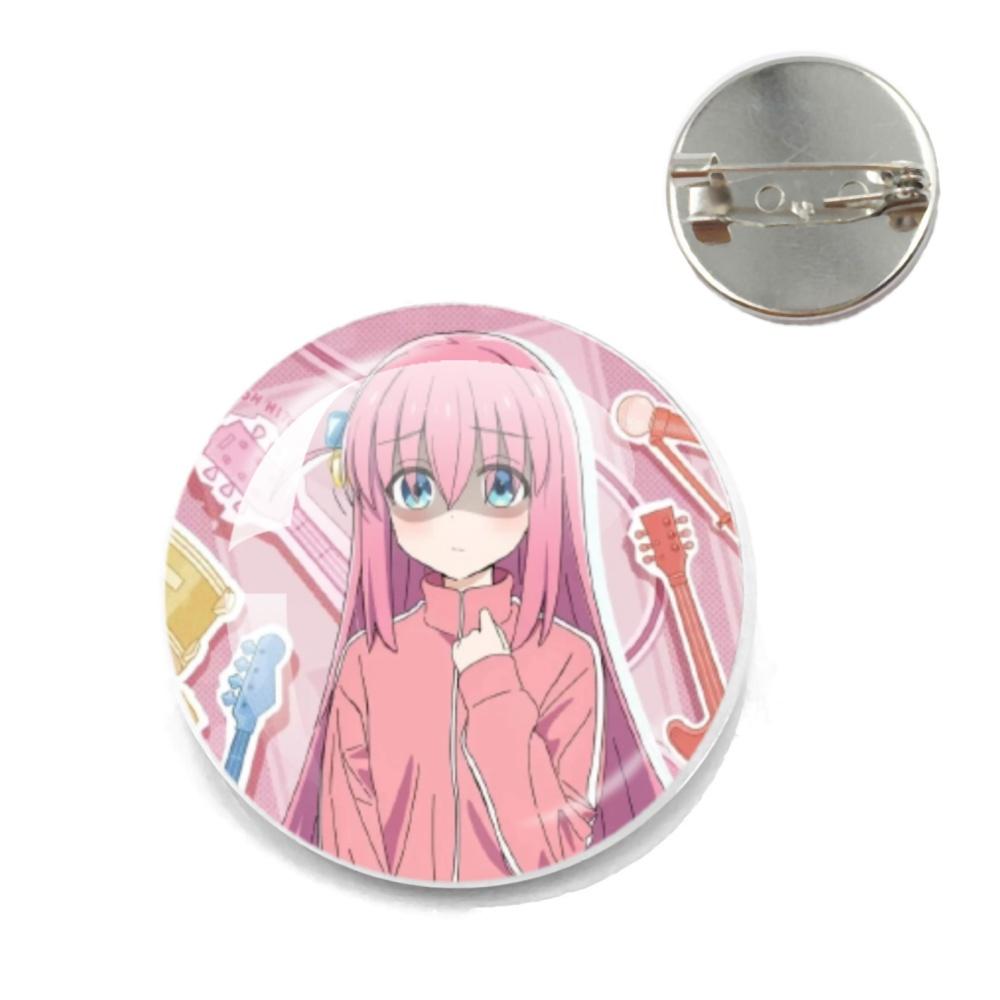 BOCCHI THE ROCK Pin Round Cartoon 20MM/25MM Metal Brooches Handmade Pins For Backpack Jewelry Accessories Gifts Creative Badge