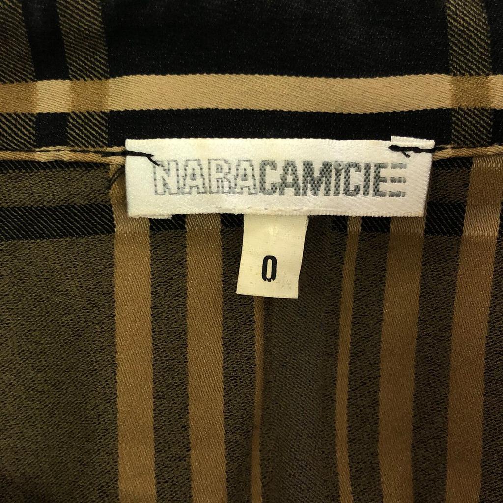 NARACAMICIE check Long sleeve Frill shirt Black x beige Women Used