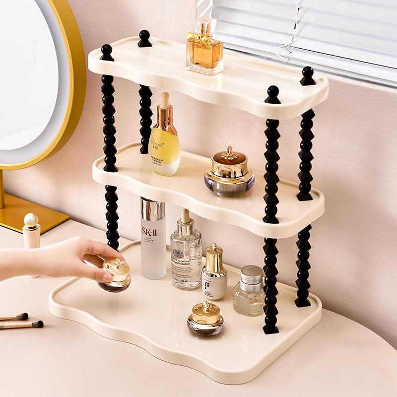 Desktop Multi-layer Storage Rack Nordic Luxury Home Decoration Plastic Multi-functional Living Room Organizing Storage Stand