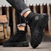 High Quanlity Leather Men Ankle Boots Winter Outdoor Casual Shoes No-slip High Top Work Boots Breathable Walking Hiking Shoes