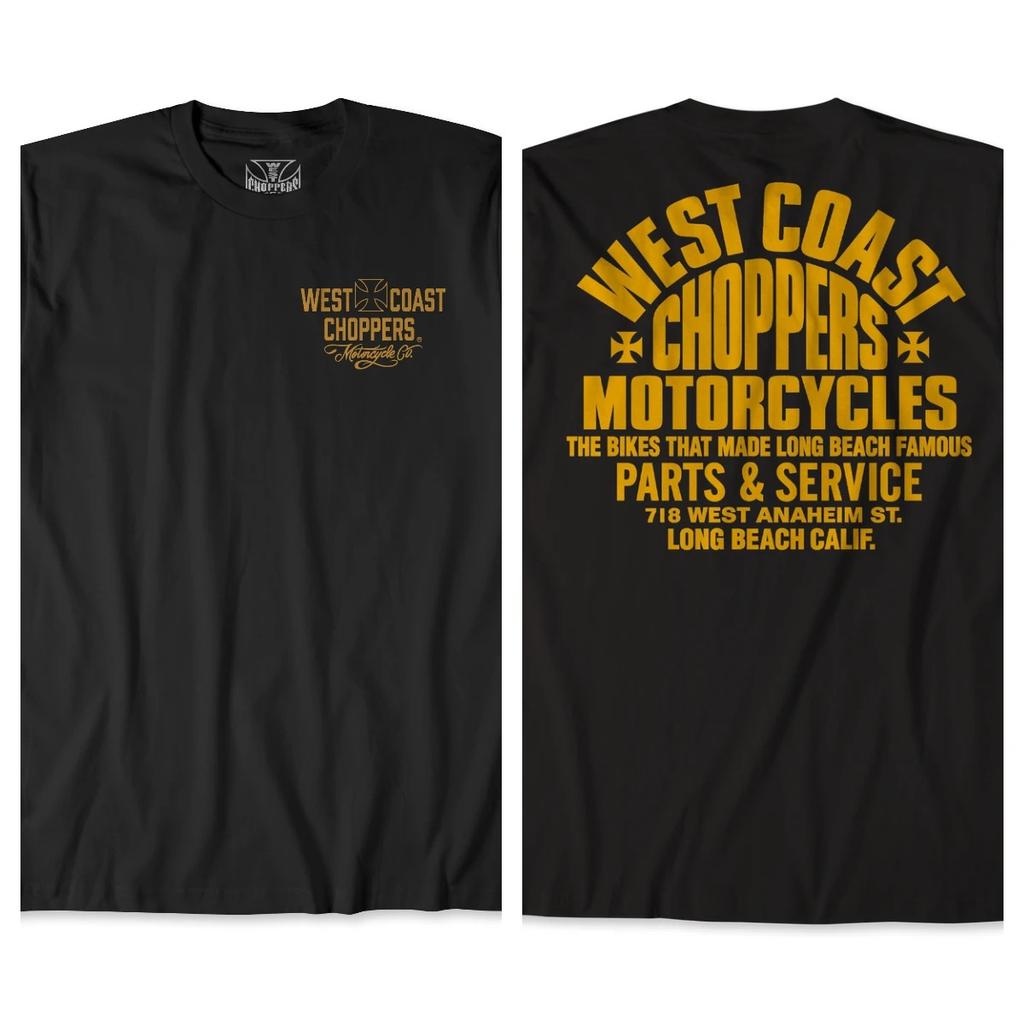 West Coast Choppers "Long Beach Storefront Motorcycle Service" American Retro Lässiges Kurzarm-T-Shirt
