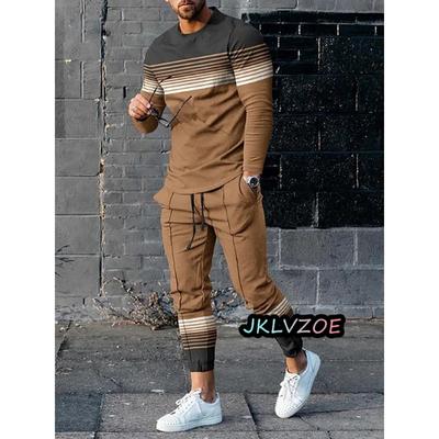 Jesienne męskie dresy casualowe z długim rękawem T-shirt spodnie zestawy 2 szt. zabytkowe stroje do biegania męskie ubrania spodnie do biegania stroje