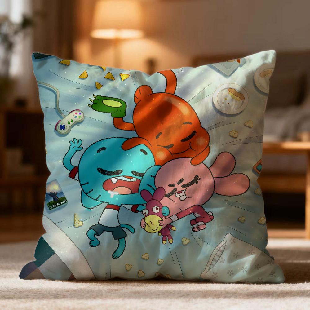 Federa Cuscino Calda T-TThe Amazing World Of Gumball Morbida Lavabile per Divano Letto Viaggio Ufficio