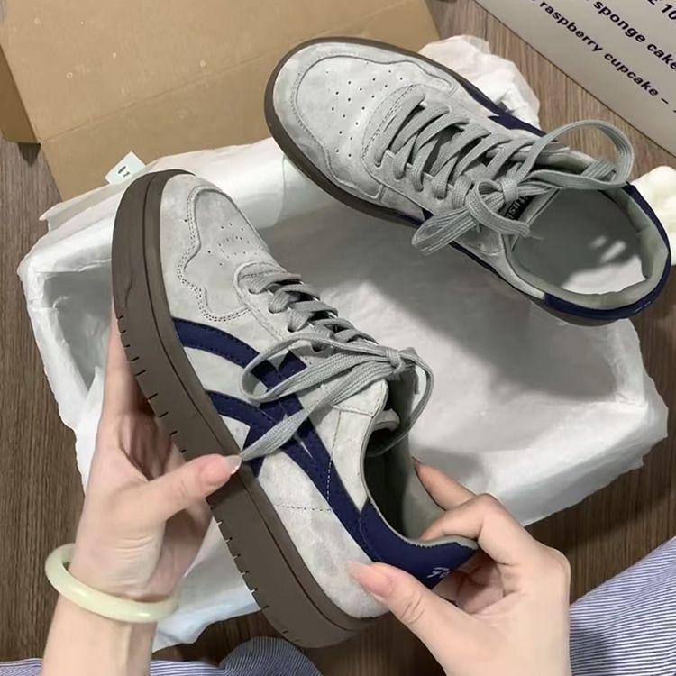 

Обувь Форреста Гампа, ретро-цветовая гамма, дышащая мягкая подошва, кожаная, универсальная спортивная и повседневная обувь для скейтбординга, новая цветовая схема, немецкие тренировочные s 40 серый