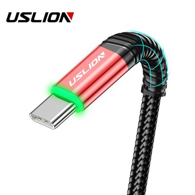 USLION 2M LED 3A USB C Tipi Kablo Hızlı Şarj Kablosu C Tipi Cep Telefonu USB C USB-C Kablosu Şarj Kablosu
