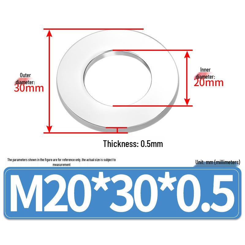 Jin Juntai Thick & Thin Stainless Steel Flat Washer, Round M10-M36