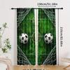 2PCS football printed curtains, pole bag design, privacy protection, suitable for decorating various scenes