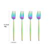 4PCS Stainless Steel Cutlery Rainbow Cake Fruit Fork Dinner Salad Fork Tableware Gold Dessert Fork For Hotel Party Kitchen Tool