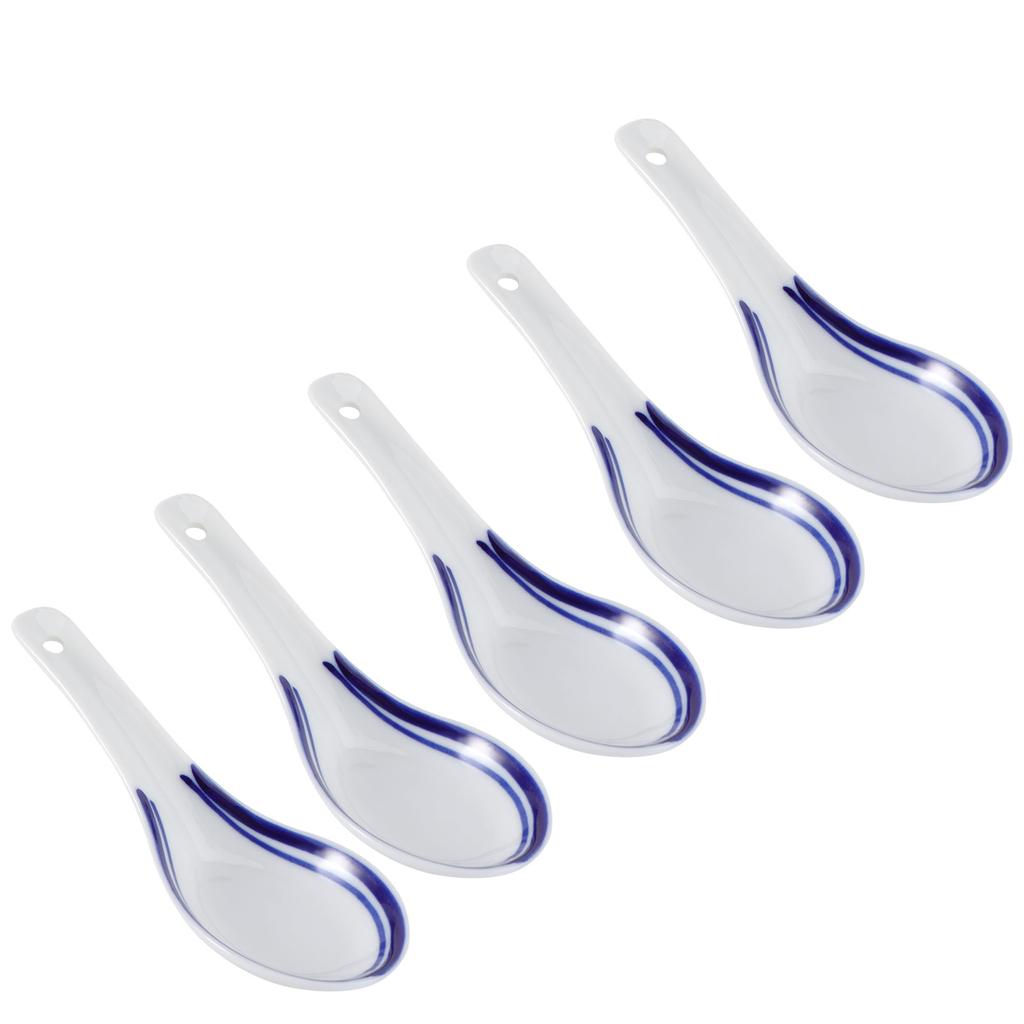 5 Pcs Korean Soup Spoon Bulk Spoons Chinese Porcelain Multi-function Style Scoop Tableware Noodle