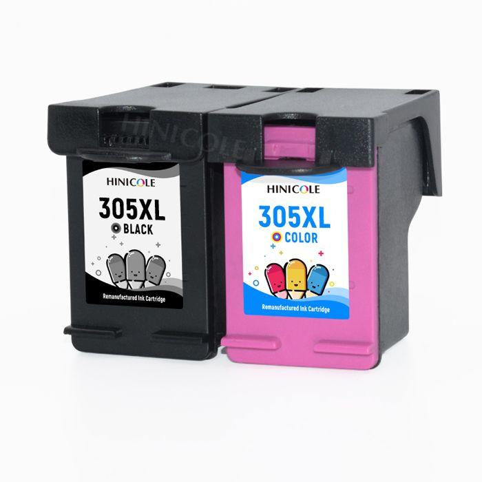 Hinicole-Cartouches D'Encre Rechargeables Pour Imprimante Hp, 305 Xl, 305Xl, Pour Deskjet 1210, 1212, 1215, 1255, 2300, 2330,[J24]