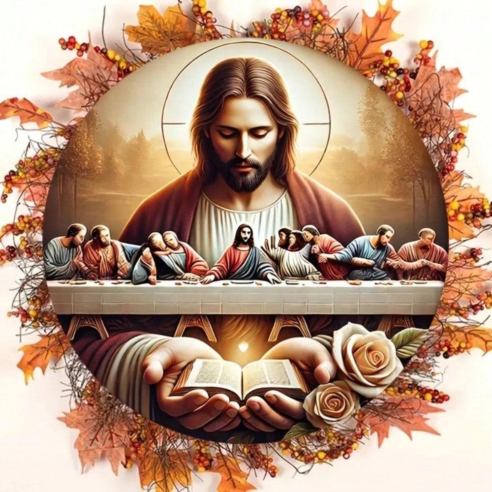 Vintage Round Iron Wall Art Jesus Apostles Religious Decor Church Home Living Room