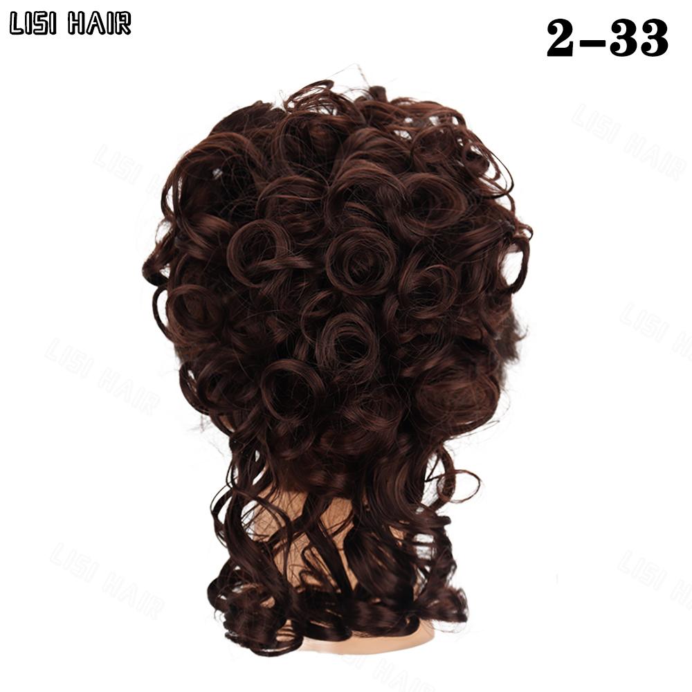 

LISI HAIR 1 шт., растрепанные волосы, булочка, эластичный шнурок, свободные большие вьющиеся синтетические короткие булочки, наращивание хвоста для женщин, одежда для косплея 25cm