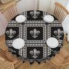 Elegant Lily Flower Fleur De Lis Round Tablecloths 0 Inches Fleur-De-Lys Table Cover for Wedding Table Cloth