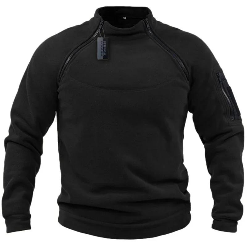 Men's Outdoor Polar Fleece Jacket Clothes Warm Zipper Pullover Man Windproof Coat Thermal Hiking Camping Sweater