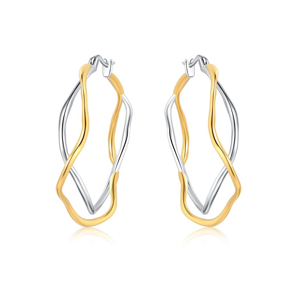 925 Sterling Silver Curve Weaving Large Circle Series Earring Jewelry Versatile Hoop Earrings for Women Jewelry Fine Gifts