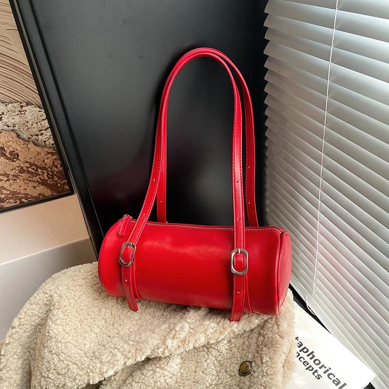 Hochwertige fassförmige PU-Umhängetaschen Einfach Vielseitig Sinn für Luxus Persönlichkeit Handtaschen für Damen 2025 Mode Neu Heiß