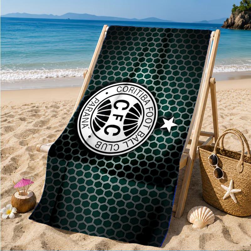 Cori-tiba Football Club Crest Printed Microfiber Beach Towel, Soft And Absorbent, Quick-Dry, Ideal for Summer Travel, Beach Essential, Swimming Pool